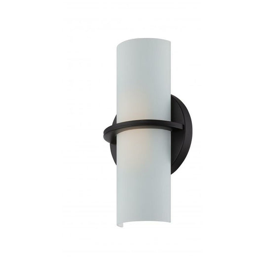 Satco 62-186 10W LED Sconce Fixture Tucker; Wall Etched Opal Glass;