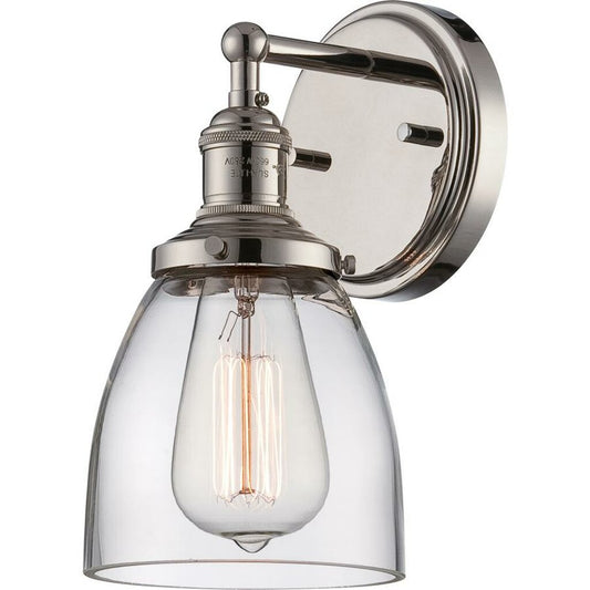 Satco 60-5414 Sconce Fixture Vintage; 1 Light; with Clear Glass;