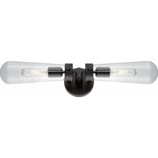 Satco 60-5363 Sconce Fixture Beaker; 2 Light; Wall with Clear Glass;