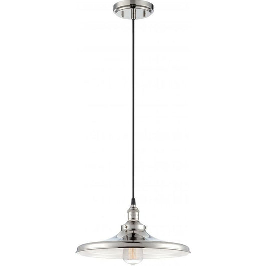 Satco 60-5406 Pendant Fixture Vintage; 1 Light; with Matching Shade;
