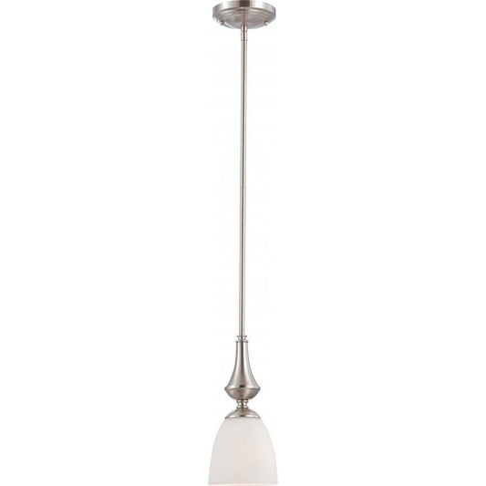 Satco 60-5037 Mini Pendant Fixture Patton; 1 Light; with Frosted Glass