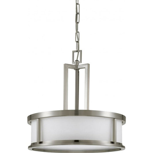 Satco 60-2857 Pendant Fixture Odeon; 4 Light; with Satin White Glass