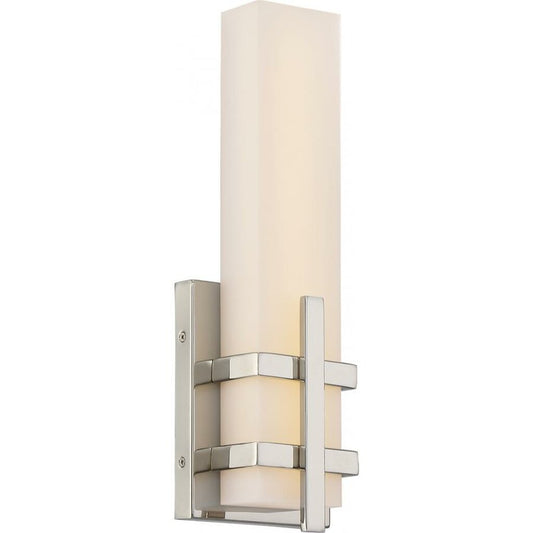 Satco 62-871 13W LED Sconce Fixture Grill; Single Wall Polished Nickel