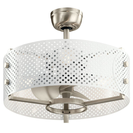 Kichler 300041BSS Fixture Eyrie 13 inch fandelier with a White cage