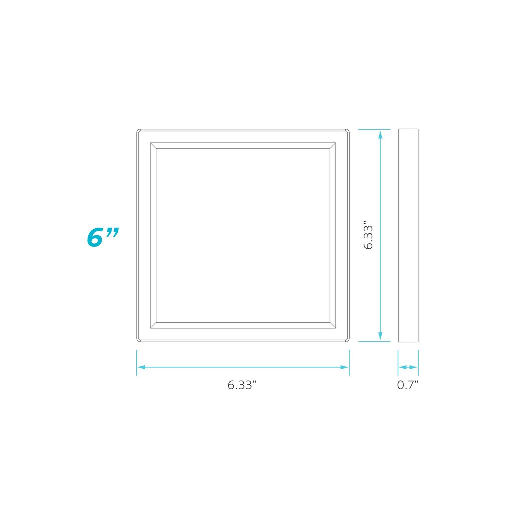 Luxrite LR23593 15W LED Slim Dimmable Fixture LED15/SLIM6/3CCT/W/SQ