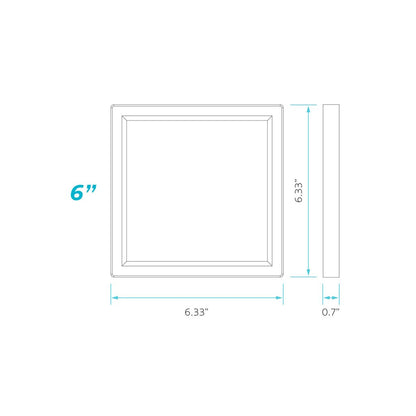 Luxrite LR23593 15W LED Slim Dimmable Fixture LED15/SLIM6/3CCT/W/SQ