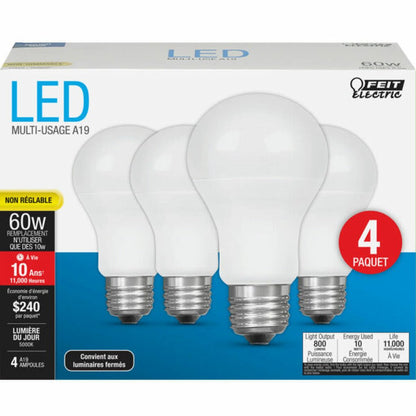 Feit Electric A800/850/10KLED/4 8.5W A19 Daylight LED Light Bulb