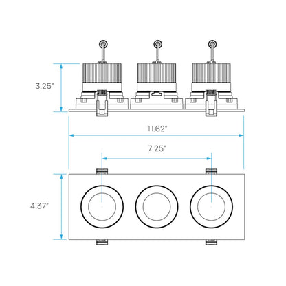 Luxrite LR32185 36W LED Triple Head Dimmable Fixture TRIPLE-HEAD