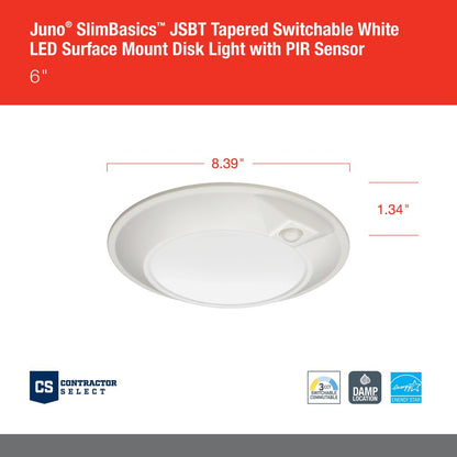 Juno JSBT 6IN SWW2 90CRI WL MW M6 LED Fixture The SlimBasics 6in JSBT