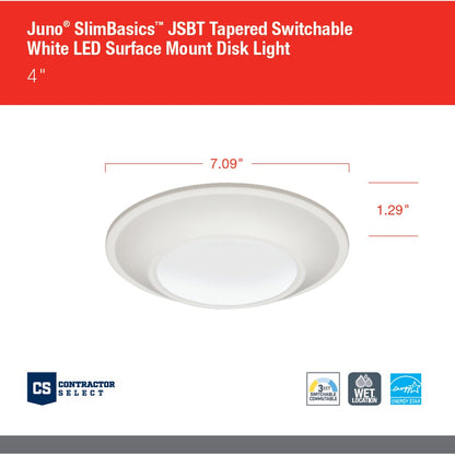 Juno JSBT 4IN SWW2 90CRI WL MW M6 LED Fixture The SlimBasics 4in JSBT