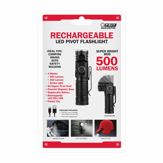 3 pack - Feit Electric FL500/MINI Flashlight LED 500 Lumen Pivot