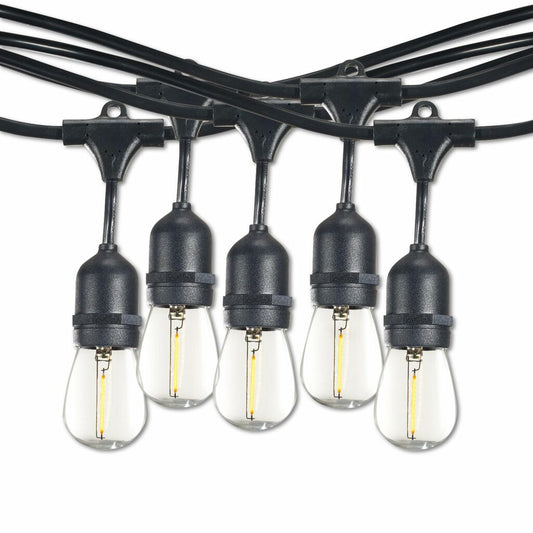 Bulbrite 812313 1W LED String Light Fixture 30-foot Kit with Clear