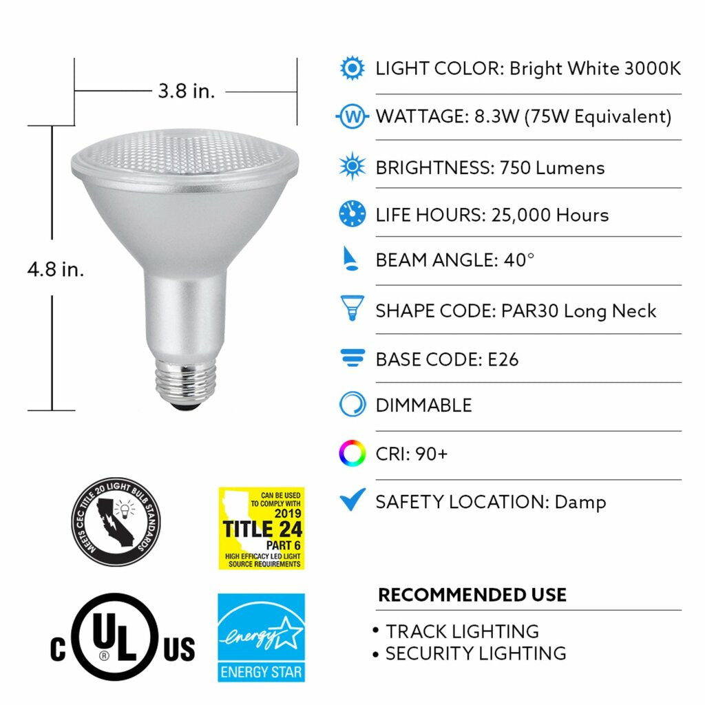 Feit Electric PAR30LDM/930CA 12W PAR30 Long Bright White Warm White