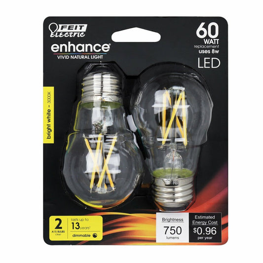 2 pack - Feit Electric BPA1560/930CAFIL/2/RP 8W A15 White LED