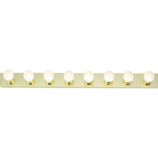Satco SF77-191 Vanity Fixture 8 Light - 48" Strip Polished Brass