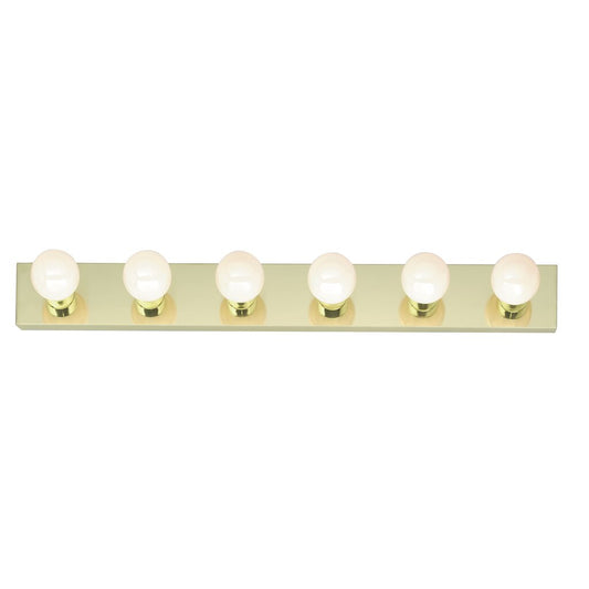 Satco SF77-190 Vanity Fixture 6 Light - 36" Strip Polished Brass