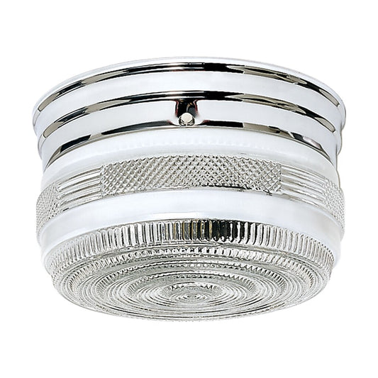 Satco SF77-101 Flush Mount Fixture 2 Light - 8" Flush with White and