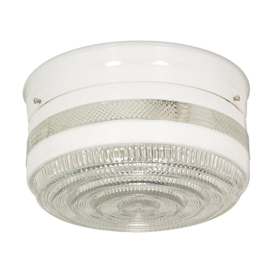 Satco SF77-099 Ceiling Fixture 2 Light - 10" Flush with White and