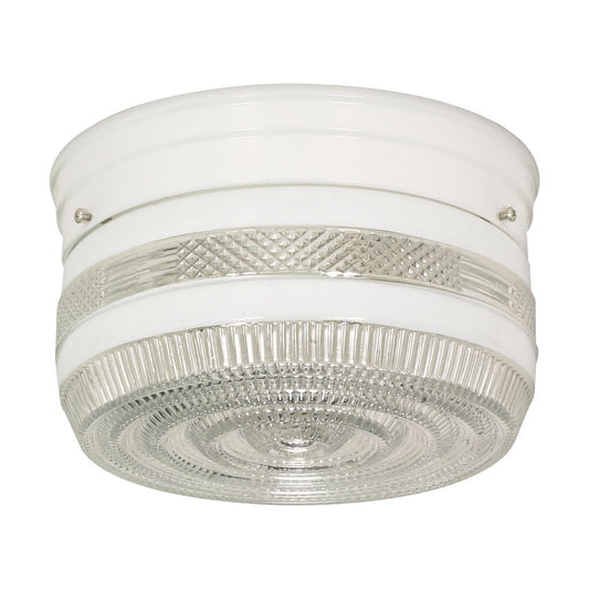 Satco SF77-098 Flush Mount Fixture 2 Light - 8" Flush with White and