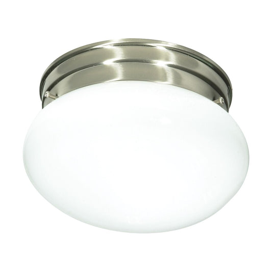 Satco SF76-601 Flush Mount Fixture 1 Light - 8"Flush with White Glass