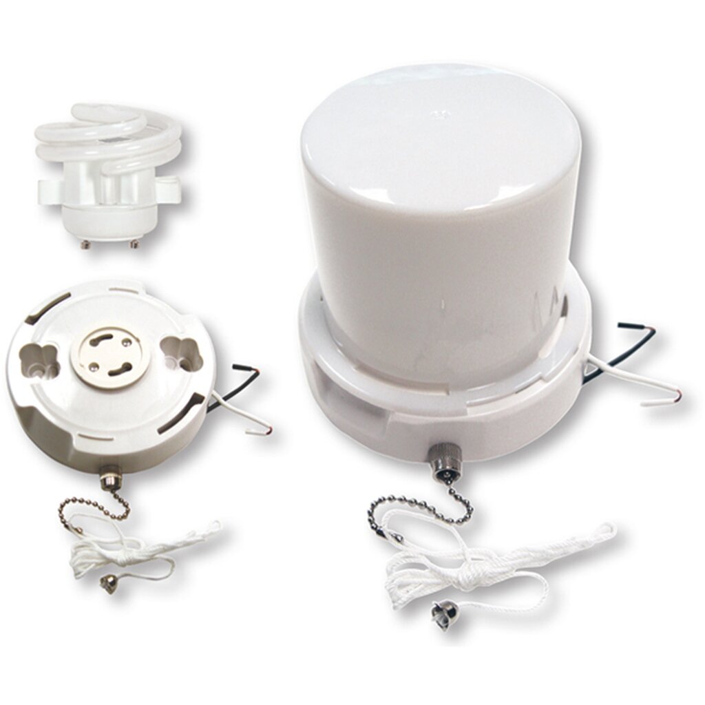 Satco 90-2632 Flush Mount Fixture GU24 Base; Squat pull chain