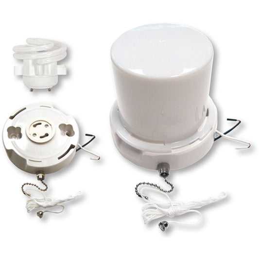 Satco 90-2632 Flush Mount Fixture GU24 Base; Squat pull chain