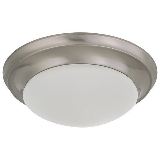 Satco 62-688 25W LED Flush Mount Fixture Twist & Lock 14 in.; Brushed