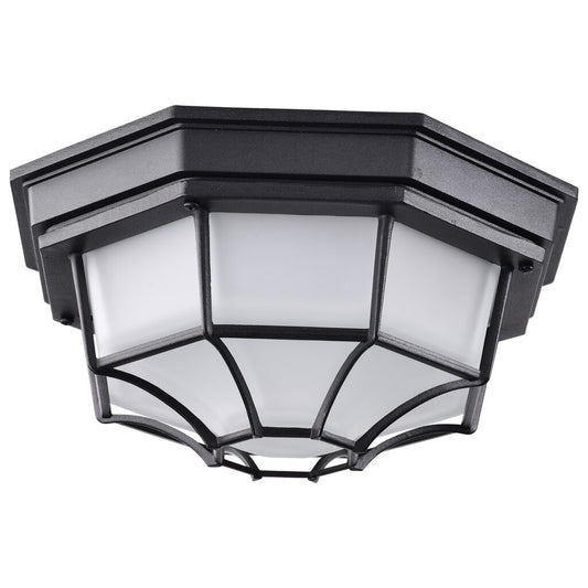 Satco 62-1400 18.5W LED Bulk Head Fixture Spider Cage Black Finish