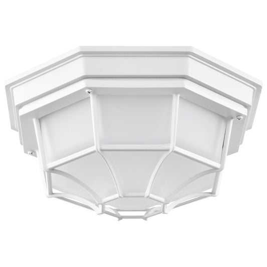 Satco 62-1399 18.5W LED Bulk Head Fixture Spider Cage White Finish