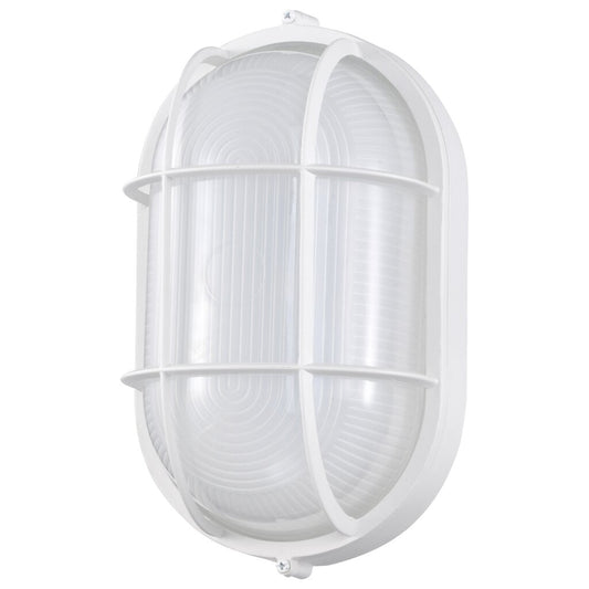 Satco 62-1390 18.5W LED Bulk Head Fixture Oval White Finish with Glass