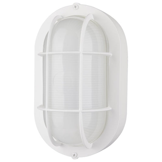 Satco 62-1388 14W LED Bulk Head Fixture Small Oval White Finish with