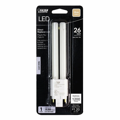 Feit Electric BPPLD26E841LEDG2HDRP 10W Quad-Tube Cool White LED