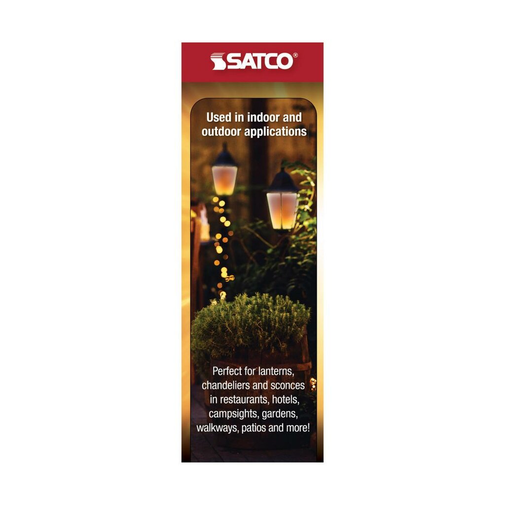 Satco S29807 2W B11 Amber Flame LED Light Bulb