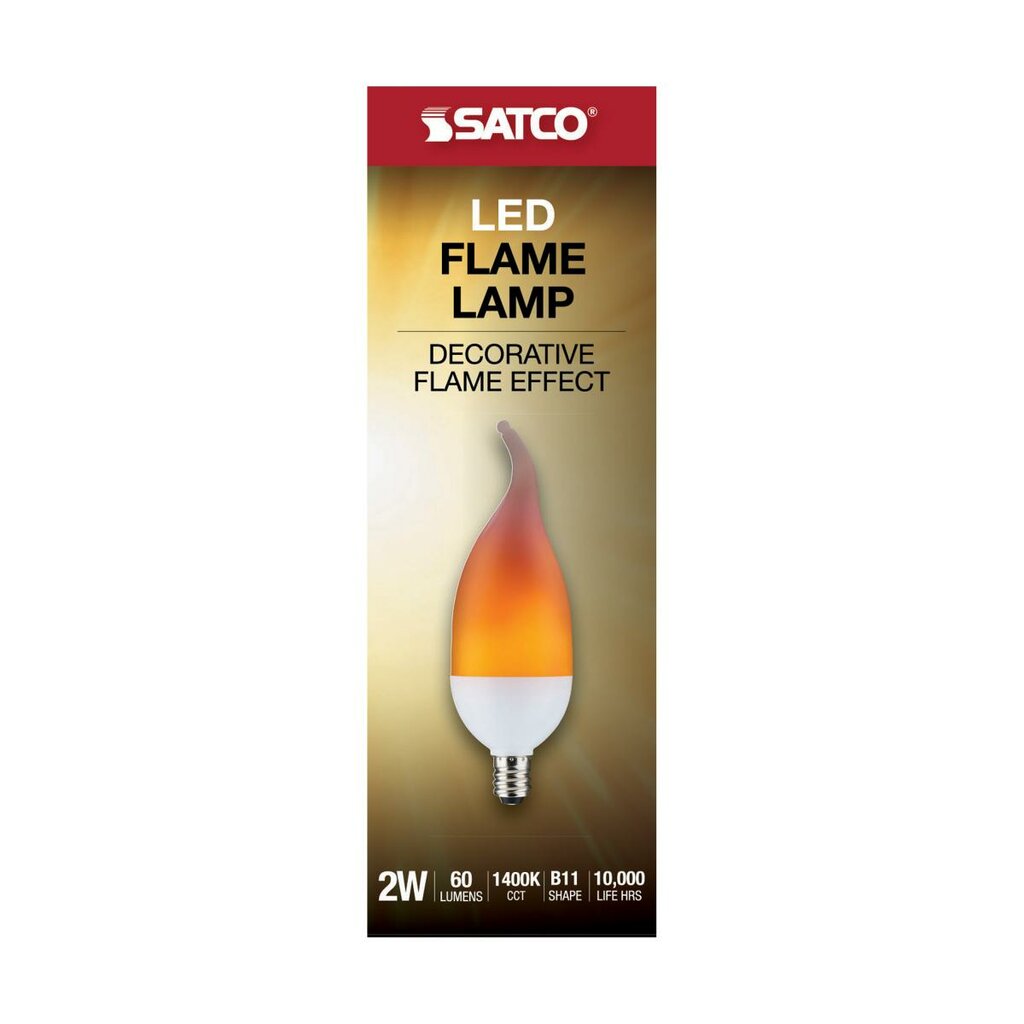 Satco S29807 2W B11 Amber Flame LED Light Bulb