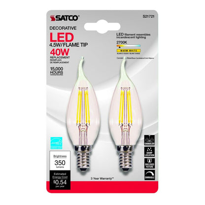 Satco S21721 4.5W CA10 LED Light Bulb