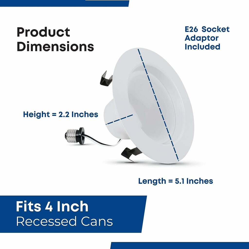 Feit Electric LEDR4/927CA 7.2W 4" Round LED Downlight Dimmable Fixture