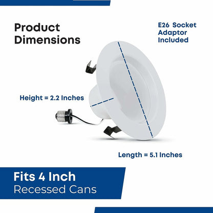 Feit Electric LEDR4/927CA 7.2W 4" Round LED Downlight Dimmable Fixture