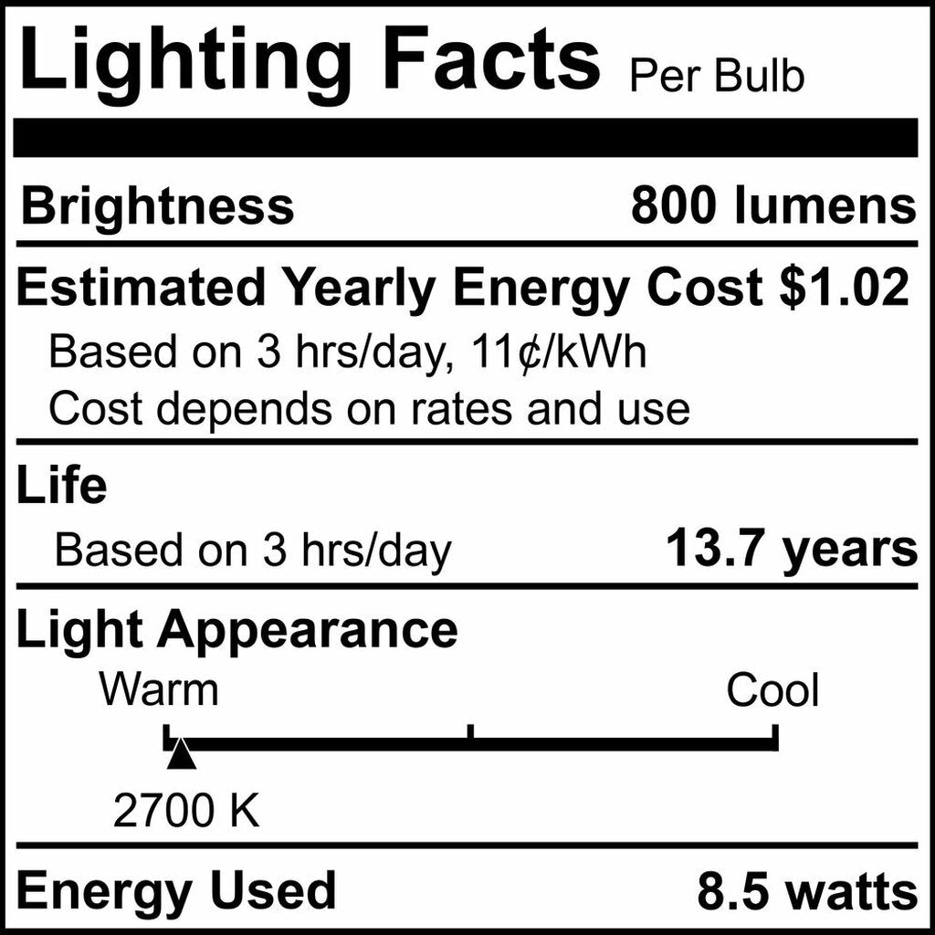 Bulbrite 862876 8.5W G25 Warm White LED Light Bulb