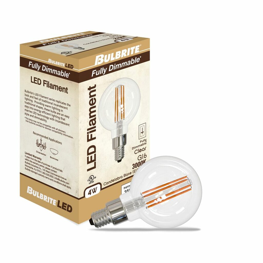 Bulbrite 862875 4W G16 Soft White Light Bulb