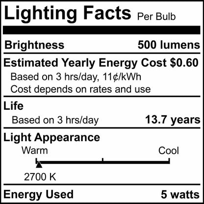 Bulbrite 862870 5W CA10 Warm White Light Bulb