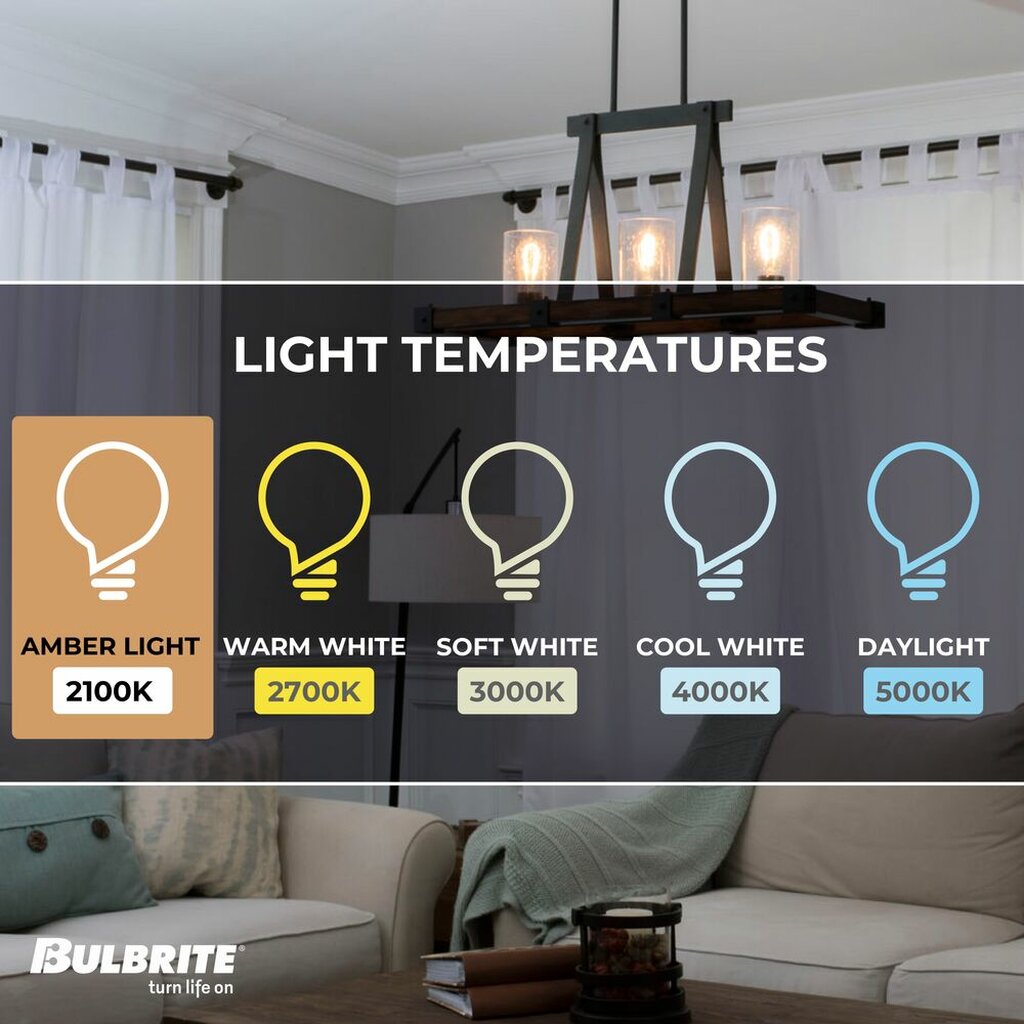 Bulbrite 862867 3W ST18 Amber Light Bulb