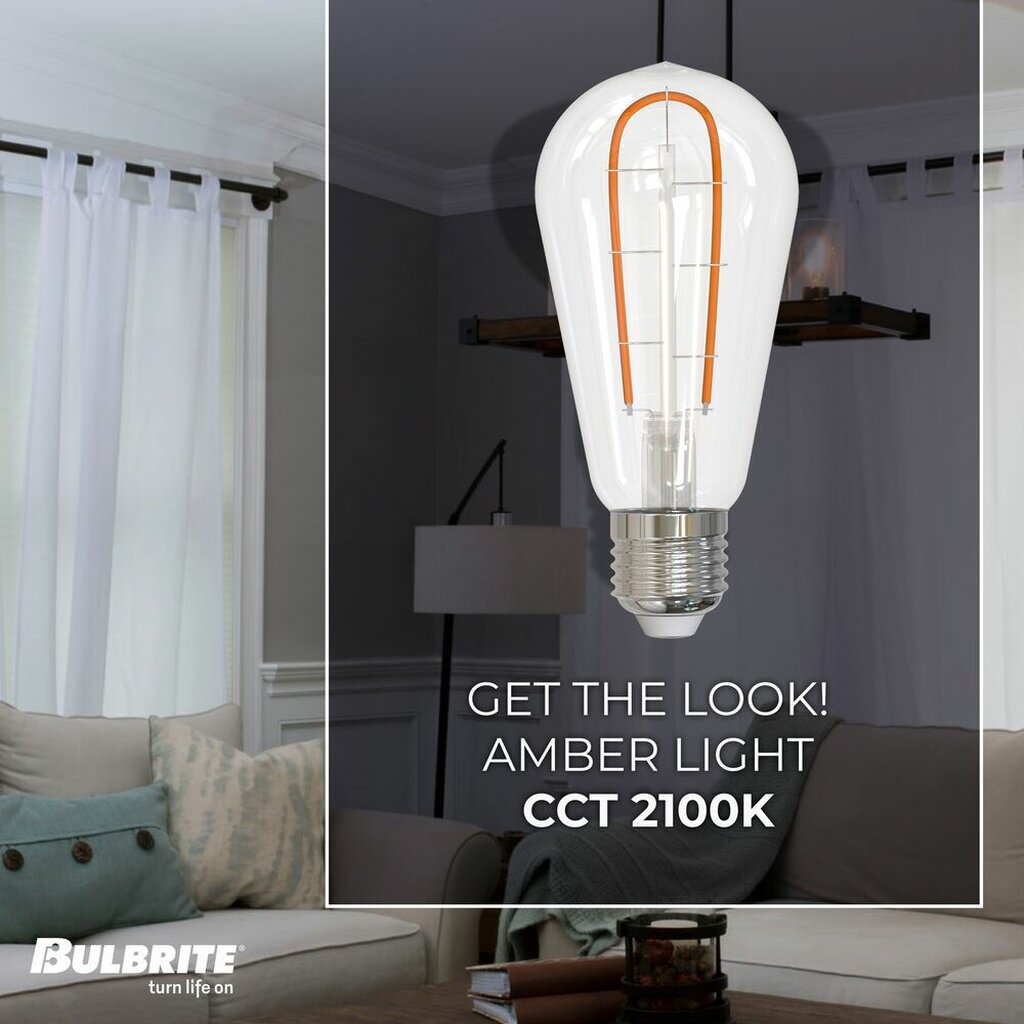 Bulbrite 862867 3W ST18 Amber Light Bulb