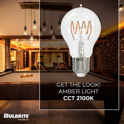 Bulbrite 862866 4.5W A19 Amber Light Bulb