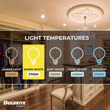 Bulbrite 862857 6.5W CA10 Warm White Light Bulb