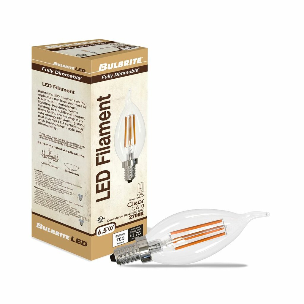 Bulbrite 862857 6.5W CA10 Warm White Light Bulb