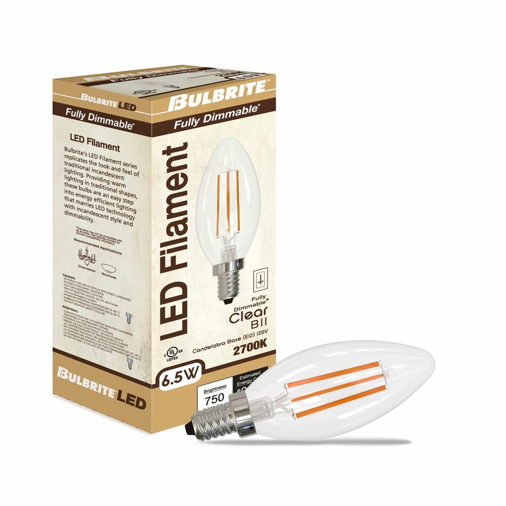 Bulbrite 862855 6.5W B11 Warm White Light Bulb