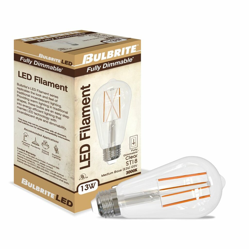 Bulbrite 862849 13W ST18 Soft White Light Bulb