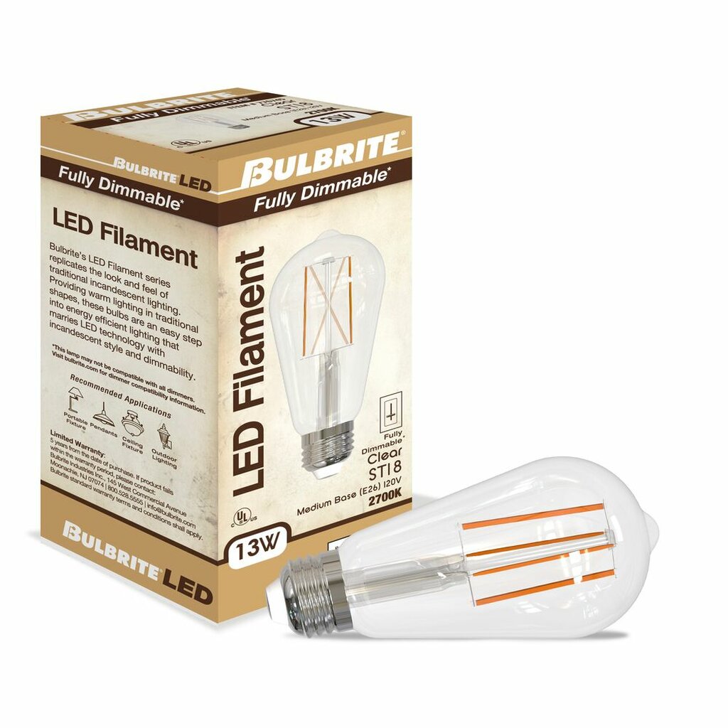 Bulbrite 862848 13W ST18 Warm White Light Bulb
