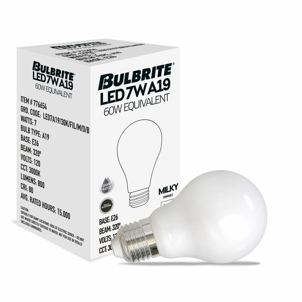 Bulbrite 862847 7W A19 Soft White Light Bulb