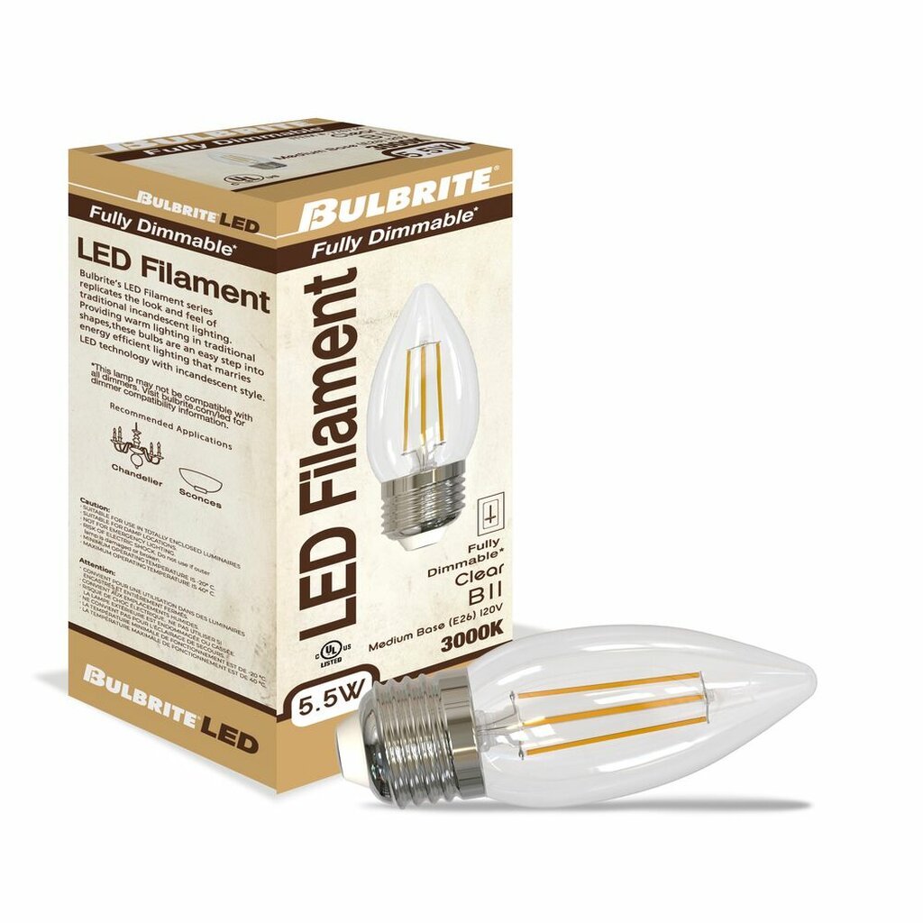 Bulbrite 862843 5.5W B11 Soft White Light Bulb
